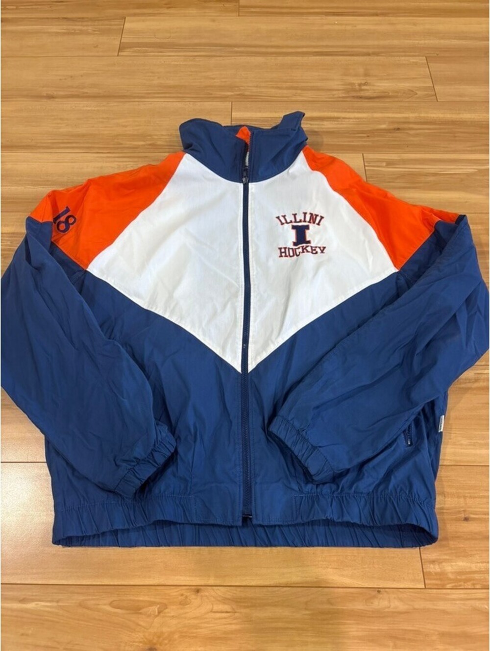 Vintage 90s University of Illinois Illini Hockey Windbreaker Jacket -